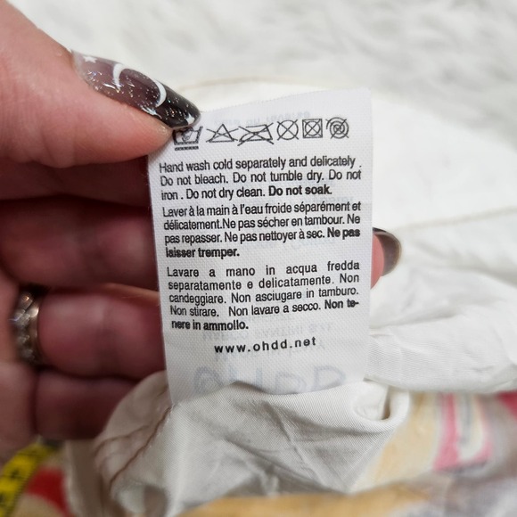 OHDD Save the Queen White Abstract Artsy Boho Chic Straight Leg Crop Pant Sz M - Picture 13 of 13